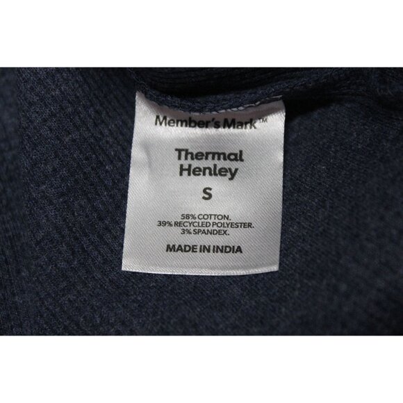 Member's Mark men's waffle knit long sleeve thermal Henley shirt S - Picture 7 of 10